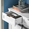 SoBuy FSB74-K-W Aparador con Puerta corrediza de Granero y 2 cajones Blanco 80 x 35 x 93 cm
