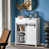SoBuy FSB74-K-W Aparador con Puerta corrediza de Granero y 2 cajones Blanco 80 x 35 x 93 cm