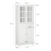SoBuy FSB76-W Aparador Alto con 4 Puertas 2 Cajones