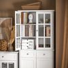 SoBuy FSB76-W Aparador Alto con 4 Puertas 2 Cajones