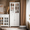 SoBuy FSB76-W Aparador Alto con 4 Puertas 2 Cajones