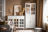 SoBuy FSB76-W Aparador Alto con 4 Puertas 2 Cajones