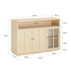 SoBuy FSB80-MI Aparador de Comedor con 3 Puertas y 1 Compartimiento Abierto Beige