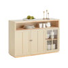 SoBuy FSB80-MI Aparador de Comedor con 3 Puertas y 1 Compartimiento Abierto Beige