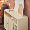 SoBuy FSB80-MI Aparador de Comedor con 3 Puertas y 1 Compartimiento Abierto Beige