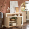 SoBuy FSB80-MI Aparador de Comedor con 3 Puertas y 1 Compartimiento Abierto Beige