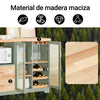 Detalle botellero 8 botellas puertas vidrio templado aparador cocina verde SoBuy FSB81-GR almacenaje vino