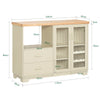 SoBuy FSB81-MI Aparador Cocina para microonda con 2 Puertas 1 Compartimento Beige 120 x 40 x 90 cm
