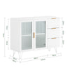 SoBuy FSB86-W Aparador Cocina Mueble Vitrina de Cristal