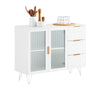 SoBuy FSB86-W Aparador Cocina Mueble Vitrina de Cristal