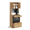 SoBuy FSB98-E-N Aparador Alacena de Cocina con 2 Tomas y 2 Puertos USB Marrón