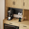 SoBuy FSB98-L-E-N Alacena de Cocina con Luces LED y Enchufes Roble Claro 100x40x170 cm