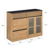 SoBuy FSB99-N Aparador de Cocina con 1 Panel Perforado 3 Cajones y 3 Puertas