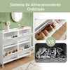 Preventa-SoBuy FSR100-W Zapatero con 4 solapas 100 x 19 x 91 cm Blanco