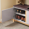 SoBuy FSR117-KABanco Zapatero para Entrada con Asiento Acolchado y 2 Puertas 90 x 34 x 47 cm