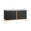 SoBuy FSR117-SCH Banco de almacenamiento con 2 Puertas Negro