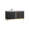 SoBuy FSR117-SCH Banco de almacenamiento con 2 Puertas Negro