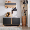 SoBuy FSR117-SCH Banco de almacenamiento con 2 Puertas Negro