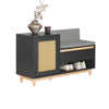 SoBuy FSR128-SCH Banco Zapatero con 2 Estantes 1 Cajón y 1 Puerta Negro