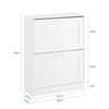 Preventa-SoBuy FSR137-W Zapatero estrecho con 2 Solapas 60 x 25 x 80 cm Blanco
