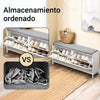 SoBuy FSR151-L-W Banco Zapatero con Asiento con 1 Solapa Blanco y Gris