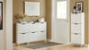 SoBuy FSR151-W Zapatero Estrecho con 2 Solapas Blanco 50 x 19 x 91 cm