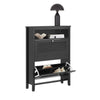 SoBuy FSR152-SCH Zapatero Estrecho con 2 Solapas y 1 Estante Abierto 80 x 24 x 108 cm Negro