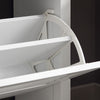 SoBuy FSR152-W Zapatero Estrecho con 2 Solapas y 1 Estante Abierto Blanco