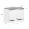 Preventa-SoBuy FSR16-HG Banco Zapatero con 1 Solapa Blanco 60x30x46 cm Blanco y Gris