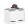 Preventa-SoBuy FSR16-HG Banco Zapatero con 1 Solapa Blanco 60x30x46 cm Blanco y Gris