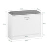 SoBuy FSR16-K-W Banco estrecho Zapatero con 1 solapa Blanco 60 x 24 x 47 cm