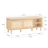Preventa-SoBuy FSR163-N Banco Zapatero con 2 Puertas y 2 estantes Madera Natural