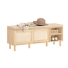Preventa-SoBuy FSR163-N Banco Zapatero con 2 Puertas y 2 estantes Madera Natural