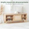 SoBuy FSR163-N Banco Zapatero con 2 Puertas y 2 estantes Madera Natural