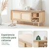 Preventa-SoBuy FSR163-N Banco Zapatero con 2 Puertas y 2 estantes Madera Natural