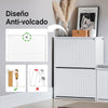 SoBuy FSR165-K-W Zapatero con 2 solapas Blanco 61 x 26 x 81 cm