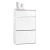 SoBuy FSR165-W Zapatero con 2 Solapas y 1 Cajón Blanco 61 x 26 x 100 cm