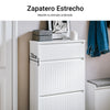 SoBuy FSR165-W Zapatero con 2 Solapas y 1 Cajón Blanco 61 x 26 x 100 cm