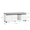 SoBuy FSR176-W Banco Zapatero con 1 Compartimento 2 Cajones y 2 Puertas110 x 35 x 42 cm Blanco