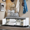 SoBuy FSR176-W Banco Zapatero con 1 Compartimento 2 Cajones y 2 Puertas110 x 35 x 42 cm Blanco