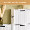 SoBuy FSR177-H-W Zapatero Estrecho con 3 Solapas Blanco 50x19x130 cm