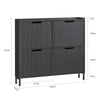 SoBuy FSR177-L-SCH Organizador para Zapatos con 4 Solapas Negro 100 x 19 x 91 cm