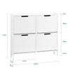 SoBuy FSR177-L-W Organizador para Zapatos con 4 Solapas Blanco 100 x 19 x 91 cm