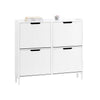SoBuy FSR177-L-W Organizador para Zapatos con 4 Solapas Blanco 100 x 19 x 91 cm