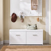 SoBuy FSR178-W Banco Zapatero con 2 Puertas 4 Estantes 100 x 35 x 45 cm Blanco