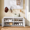 SoBuy FSR178-W Banco Zapatero con 2 Puertas 4 Estantes 100 x 35 x 45 cm Blanco