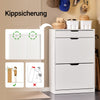 SoBuy FSR180-W Zapatero con 2 Solapas y 1 Cajon Blanco 60x30x90 cm
