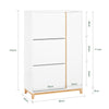 SoBuy FSR189-WN Zapatero con 3 Solapas y 1 Puerta 80x34x122 cm Blanco