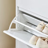 SoBuy FSR189-WN Zapatero con 3 Solapas y 1 Puerta 80x34x122 cm Blanco