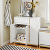 SoBuy FSR190-WN Zapatero con 3 Puertas y 1 cajón 80x34x85 cm Blanco